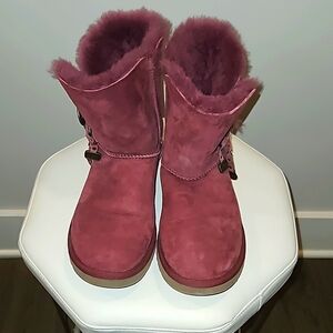 Plum Ugg Shearling Boots, Size 8